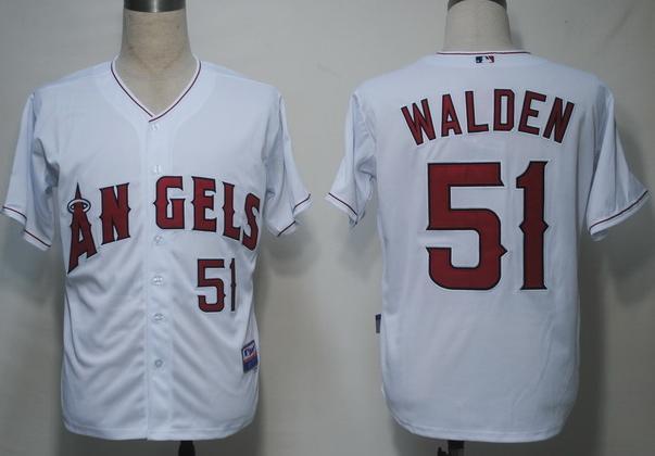 Los Angeles Angels 51 Walden White Cool Base MLB Jersey
