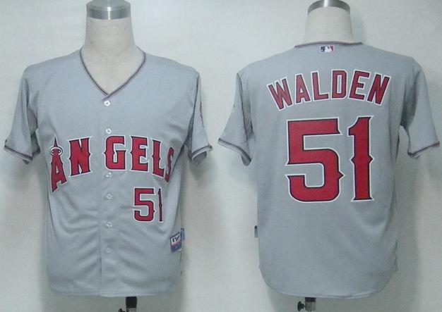 Los Angeles Angels 51 Walden Grey Cool Base MLB Jersey