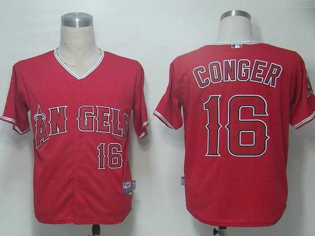 Los Angeles Angels 16 Conger Red Cool Base MLB Jersey Los Angeles Angels 16 Conger Red Cool Base MLB Jersey