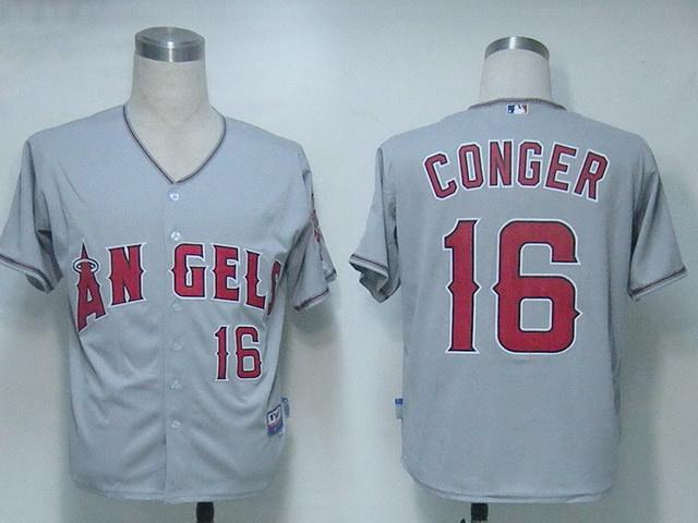 Cheap Los Angeles Angels 16 Conger Grey Cool Base MLB Jersey For Sale