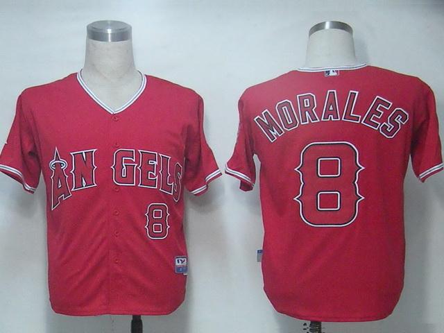 Los Angeles Angels 8 Morales Red Cool Base MLB Jersey