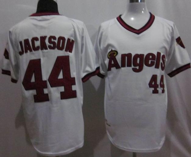 Los Angeles Angels 44 Reggie Jackson White Jersey