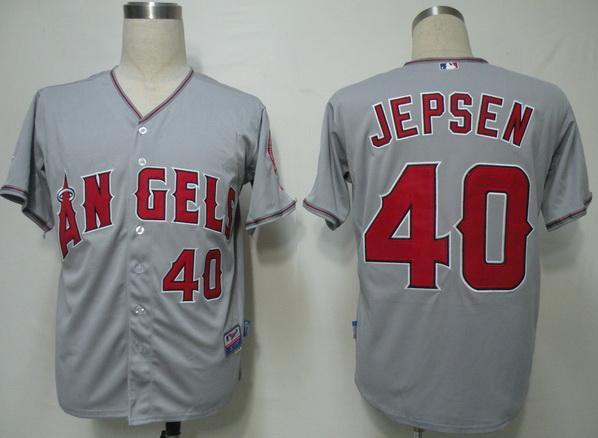Cheap Los Angeles Angels 40 Jepsen Grey Cool Base MLB Jersey For Sale