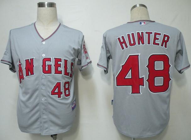 Cheap Los Angeles Angels 48 Hunter Grey Cool Base MLB Jersey For Sale