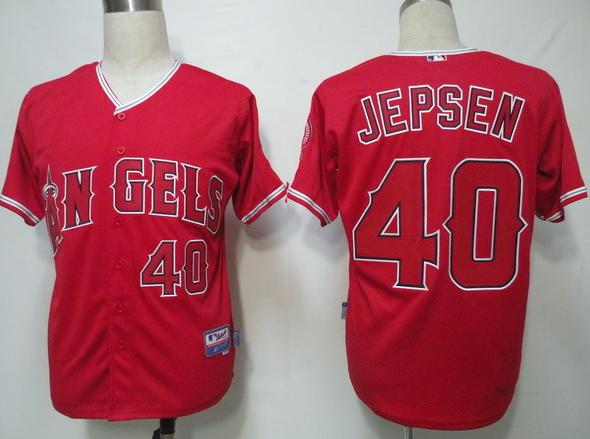 Cheap Los Angeles Angels 40 Jepsen Red Cool Base MLB Jersey For Sale