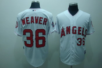 Cheap Los Angeles Angels 36 Jered Weaver White Jerseys Coolbase For Sale