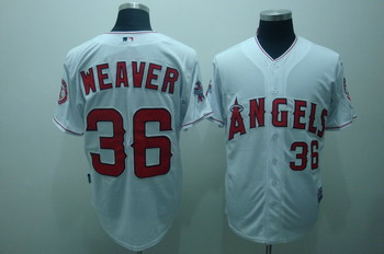 Los Angeles Angels 36 Jered Weaver White Jerseys Coolbase Los Angeles Angels 36 Jered Weaver White Jerseys Coolbase