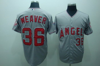 Cheap Los Angeles Angels 36 Jered Weaver Grey Jerseys Coolbase For Sale