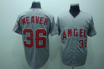 Los Angeles Angels 36 Jered Weaver Grey Jerseys Coolbase