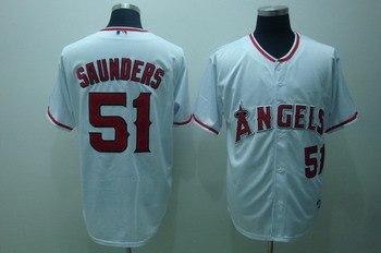 Cheap Los Angeles Angels 51 Saunders White Jerseys For Sale