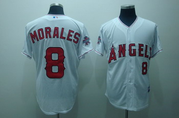 Cheap Los Angeles Angels 8 morales white jerseys all star Patch For Sale