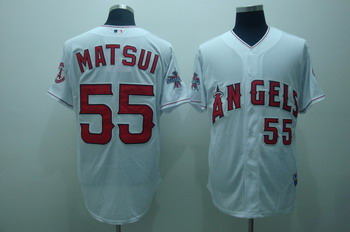 Cheap Los Angeles Angels 55 matsui white Jerseys W2010 All-Star Patch For Sale