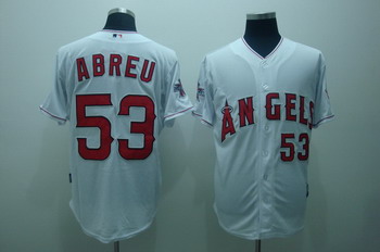 Cheap Los Angeles Angels 53 Bobby abreu white Jerseys W2010 All-Star Patch For Sale