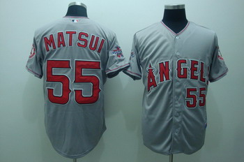 Cheap Los Angeles Angels 55 matsui grey Jerseys cool base For Sale