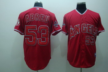 Cheap Los Angeles Angels 53 Bobby abreu red Jerseys cool base For Sale