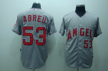 Cheap Los Angeles Angels 53 Bobby abreu grey Jerseys cool base For Sale