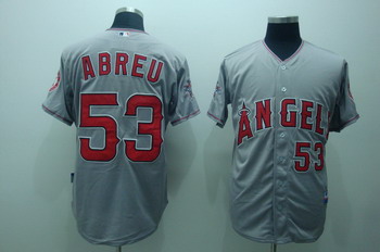Los Angeles Angels 53 Bobby abreu grey Jerseys cool base Los Angeles Angels 53 Bobby abreu grey Jerseys cool base