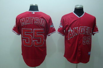 Cheap Los Angeles Angels 55 matsui red Jerseys cool base For Sale