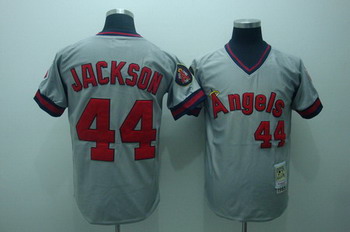 Anaheim Angels 44 Reggie jackson grey Jersey Mitchell and ness