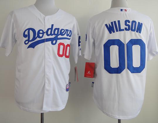 Cheap Los Angeles Dodgers 00 Brian Wilson White Cool Base MLB Jersey For Sale