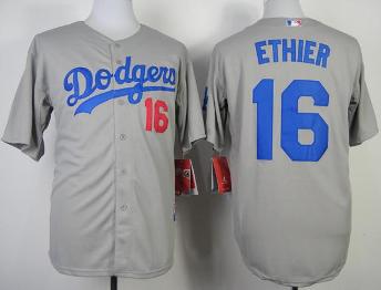 Cheap Los Angeles Dodgers 16 Andre Ethier Grey Cool Base MLB Jerseys 2014 New Style For Sale