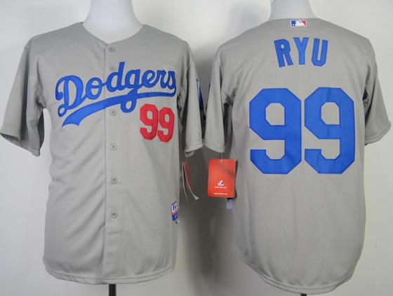Cheap Los Angeles Dodgers 99 Hyun Jin Grey Cool Base MLB Jerseys 2014 New Style For Sale