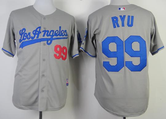 Los Angeles Dodgers 99 Hyun Jin Ryu Grey Cool Base MLB Jersey Los Angeles Dodgers 99 Hyun Jin Ryu Grey Cool Base MLB Jersey