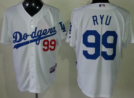 Cheap Los Angeles Dodgers 99 Hyun Jin Ryu White Cool Base MLB Jersey For Sale