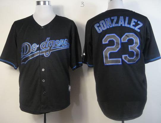 Cheap Los Angeles Dodgers 23 Adrian Gonzalez Black Fashion MLB Jersey For Sale