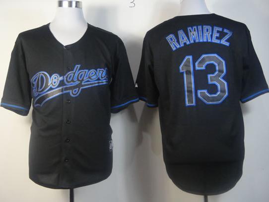 Cheap Los Angeles Dodgers #13 Hanley Ramirez Black Fashion MLB Jersey For Sale