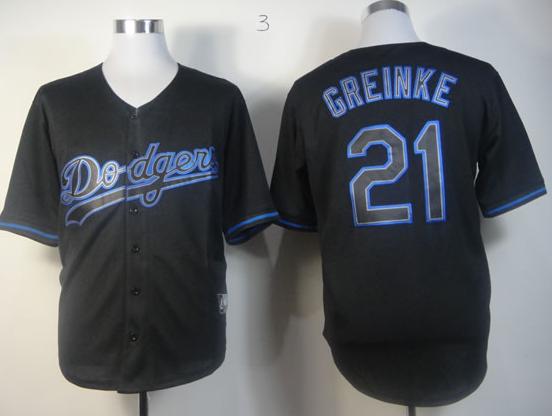 Cheap Los Angeles Dodgers 21 Zack Greinke Black Fashion MLB Jersey For Sale