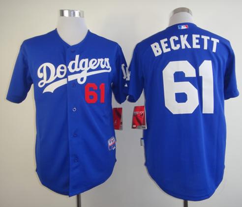 Cheap Los Angeles Dodgers 61 Josh Beckett Blue Cool Base MLB Jerseys For Sale