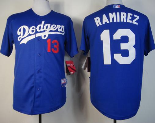Cheap Los Angeles Dodgers #13 Hanley Ramirez Blue Cool Base MLB Jerseys For Sale