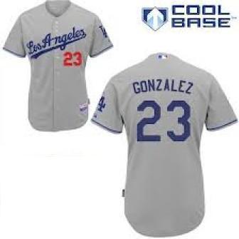 Cheap Los Angeles Dodgers 23 Adrian Gonzalez Gray Cool Base MLB Jerseys For Sale