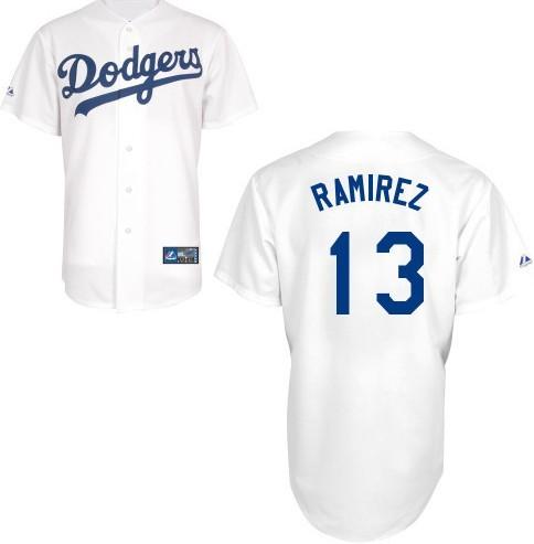 Los Angeles Dodgers #13 Hanley Ramirez White Home MLB Jerseys
