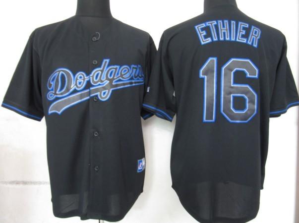 Cheap Los Angeles Dodgers 16 Ethier Black Fashion Jersey For Sale