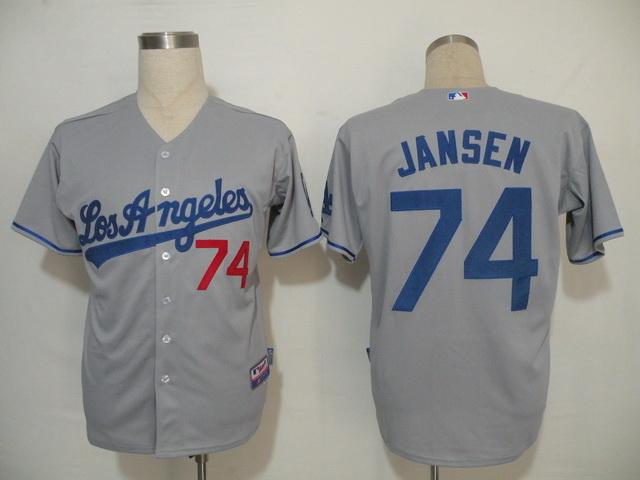 Cheap Los Angeles Dodgers 74 Jansen Grey Cool Base MLB Jersey For Sale