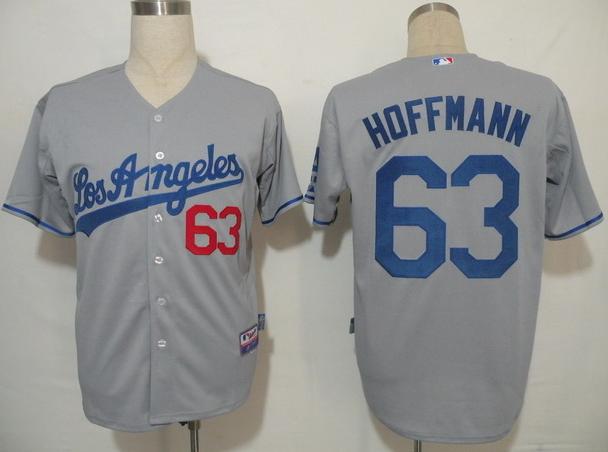 Cheap Los Angeles Dodgers 63 Hoffmann Grey Cool Base MLB Jersey For Sale