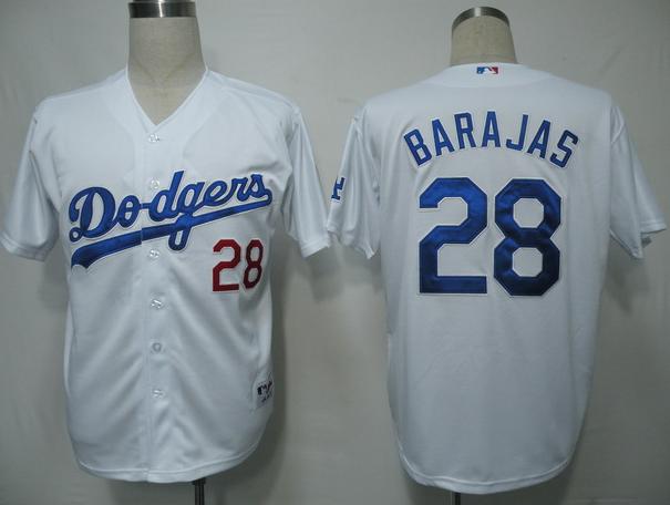 Los Angeles Dodgers 28 Barajas White MLB Jersey