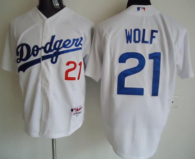 Cheap Los Angeles Dodgers 21 Randy Wolf White Jersey For Sale