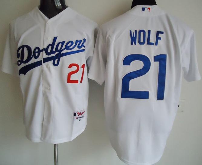 Los Angeles Dodgers 21 Randy Wolf White Jersey