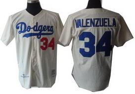 Los Angeles Dodgers 34 Fernando valenzuela Cream throwback Jerseys