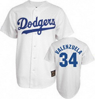 Los Angeles Dodgers 34 Valenzuela White Jerseys Coolbase Los Angeles Dodgers 34 Valenzuela White Jerseys Coolbase