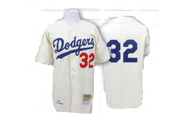 Los Angeles Dodgers 32 Sandy Koufax White Throwback Jersey