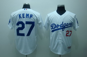 Los Angeles Dodgers 27 Matt kemp white jerseys
