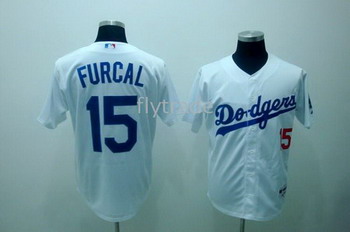 Los Angeles Dodgers 15 Rafael Furcal white jerseys