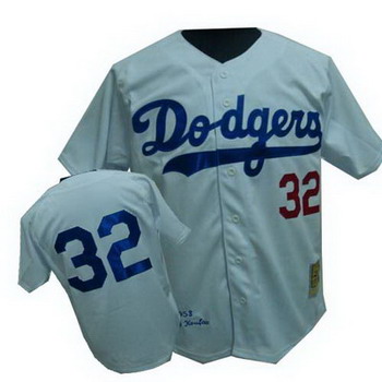 Los Angeles Dodgers 32 KOUFAX Cream Jerseys Mitchell and ness