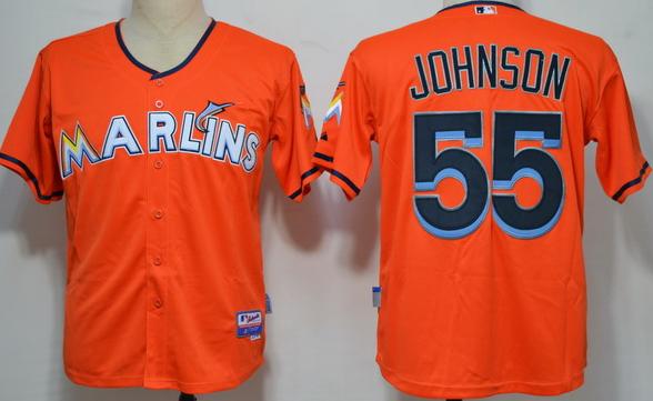 Miami Marlins 55 Johnson Orange 2012 Cool Base MLB Jerseys Miami Marlins 55 Johnson Orange 2012 Cool Base MLB Jerseys