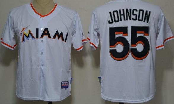 Miami Marlins 55 Johnson White 2012 Cool Base MLB Jerseys Miami Marlins 55 Johnson White 2012 Cool Base MLB Jerseys