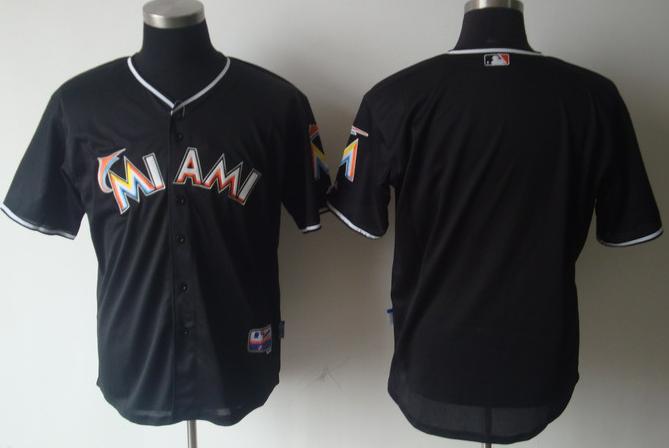 Cheap Miami Marlins Blank Black MLB Jerseys For Sale